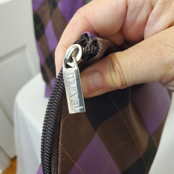 Murval Argyle Print Tote & Cosmetic Case - Picture 2 of 8